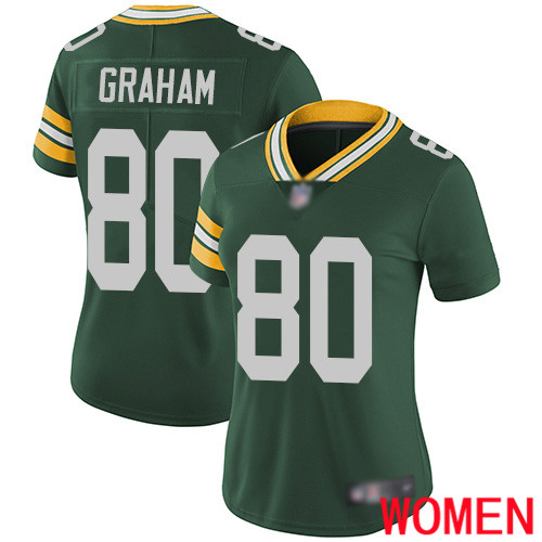 Green Bay Packers Limited Green Women #80 Graham Jimmy Home Jersey Nike NFL Vapor Untouchable->youth nfl jersey->Youth Jersey